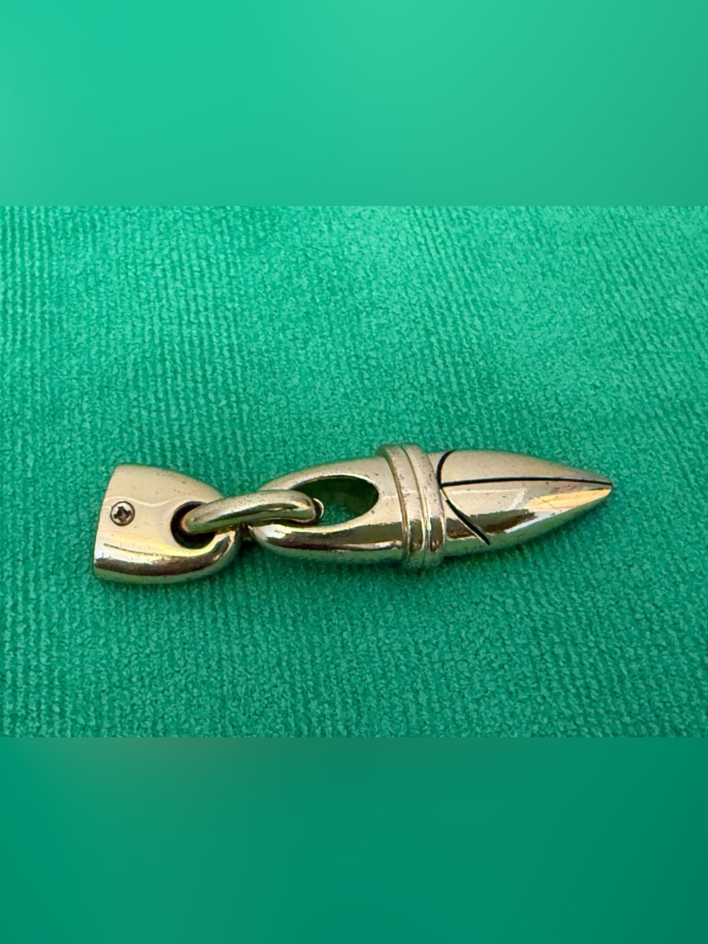 Vintage Goldtone Bullet Pendant Charm for Men